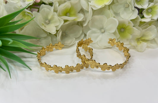 Brazalete acero mini florecillas