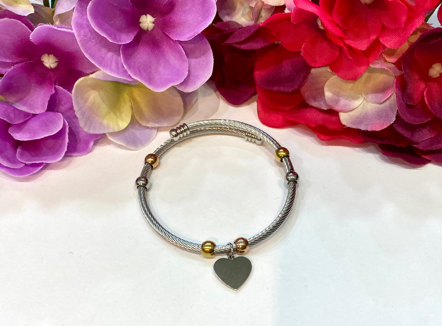 Pulsera acero con abalorio